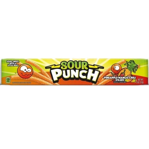 Sour Punch Pineapple Mango Chili Straws Licorice Candy - 2 oz.