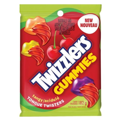 Twizzlers Gummies Tangy Tongue Twisters Candy-182 g