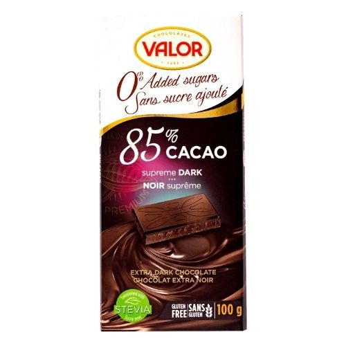 Valor 85% Cacao Supreme Bark - No Sugar Added - 100 g