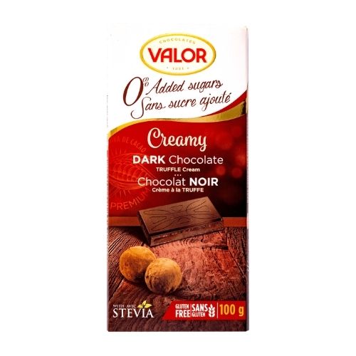 Valor Creamy Dark Chocolate Truffle Cream - No Sugar Added - 100 g