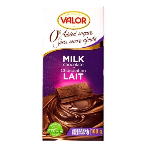 Valor Milk Chocolate - No Sugar Added - 100 g