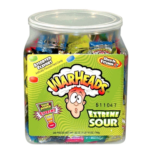 Warheads Candy - Extreme Sour Hard Candy-240 CT Tub-Bulk Candy 