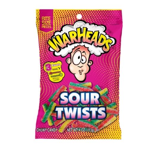 WarHeads Sour Twists Candy Peg Bags - 12 Pack
