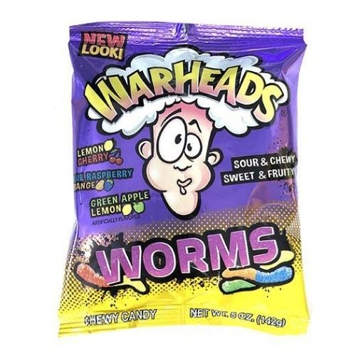 WarHeads Sour Worms Gummi Candy - 5-oz